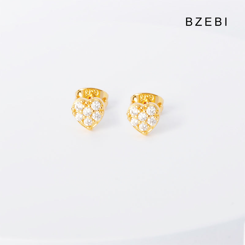 BZEBI 14k love earrings niche design fashion