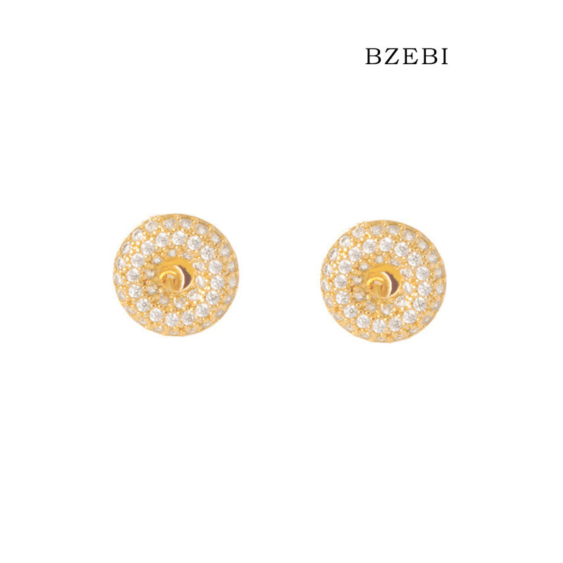 BZEBI 14k fashion disc earrings women