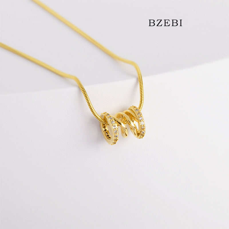 BZEBI 18k Twisted Classic Necklace