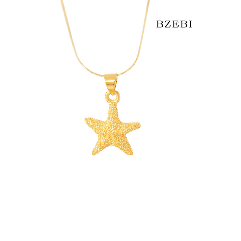 BZEBI 14k starfish necklace fashion girls