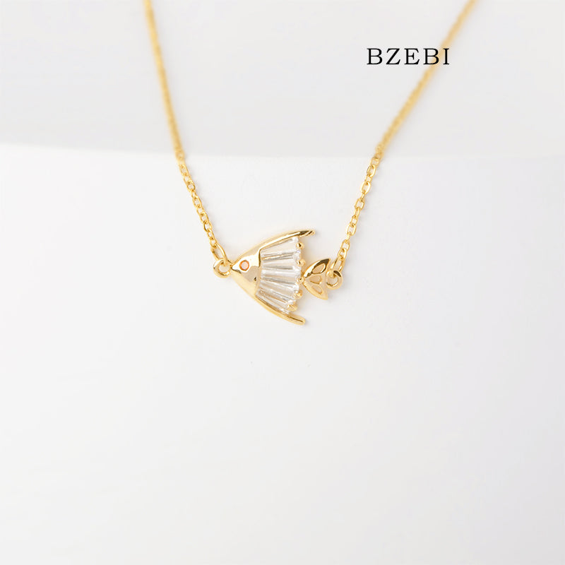 BZEBI Fashion goldfish necklace