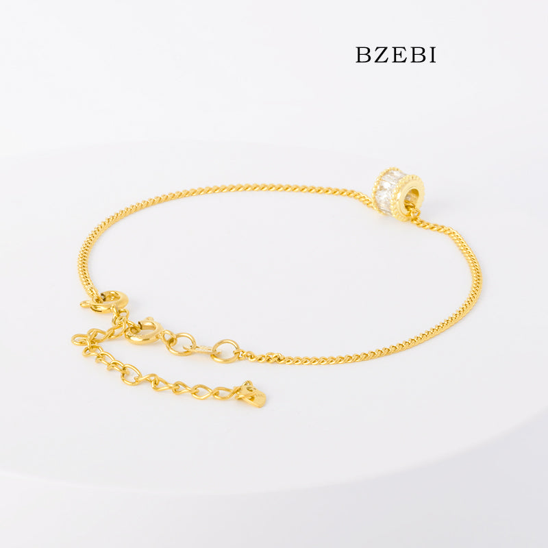 BZEBI 14k Small waist pendant bracelet