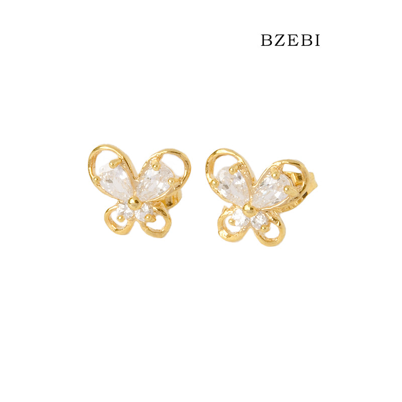 BZEBI 14k Love has butterfly earrings fashion design