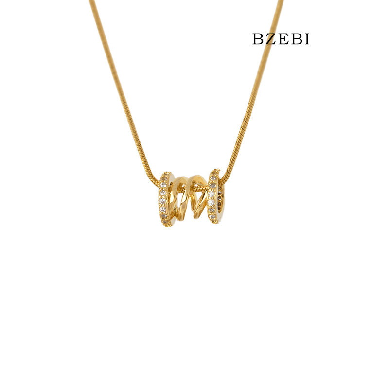 BZEBI 18k Twisted Classic Necklace