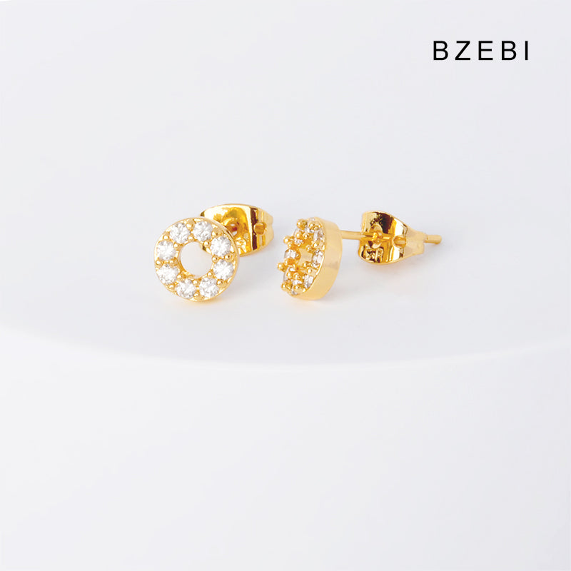 BZEBI 14k round fashion design girls earrings