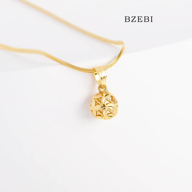 BZEBI 14k Hollow Bell Necklace