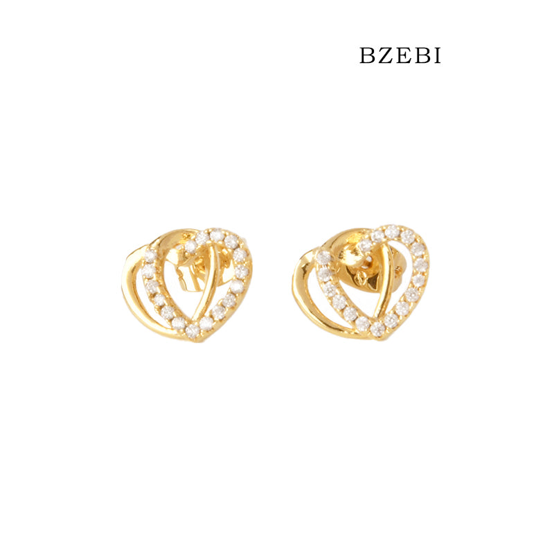 14k simple fashion love earrings