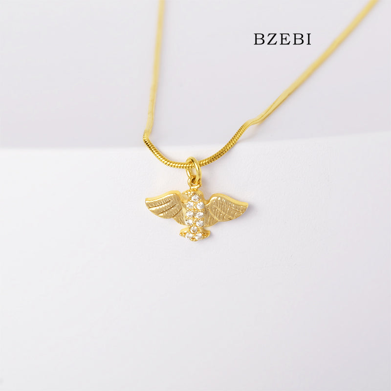 BZEBI 14k Flamingo Necklace