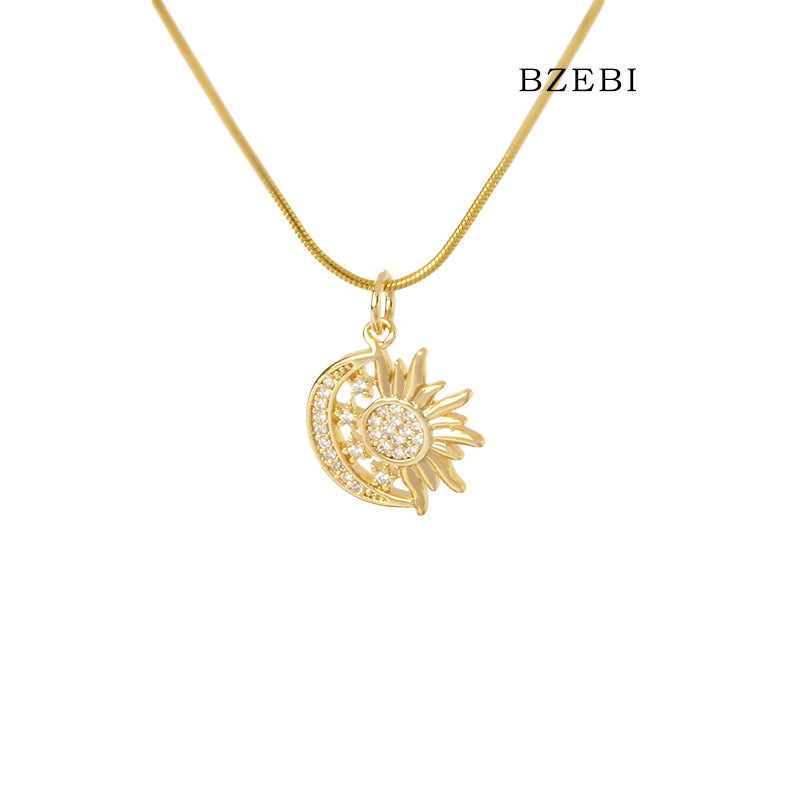 BZEBI 14k Solar System Necklace