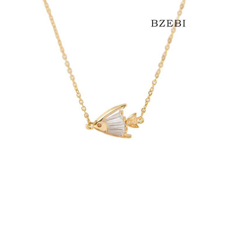 BZEBI Fashion goldfish necklace