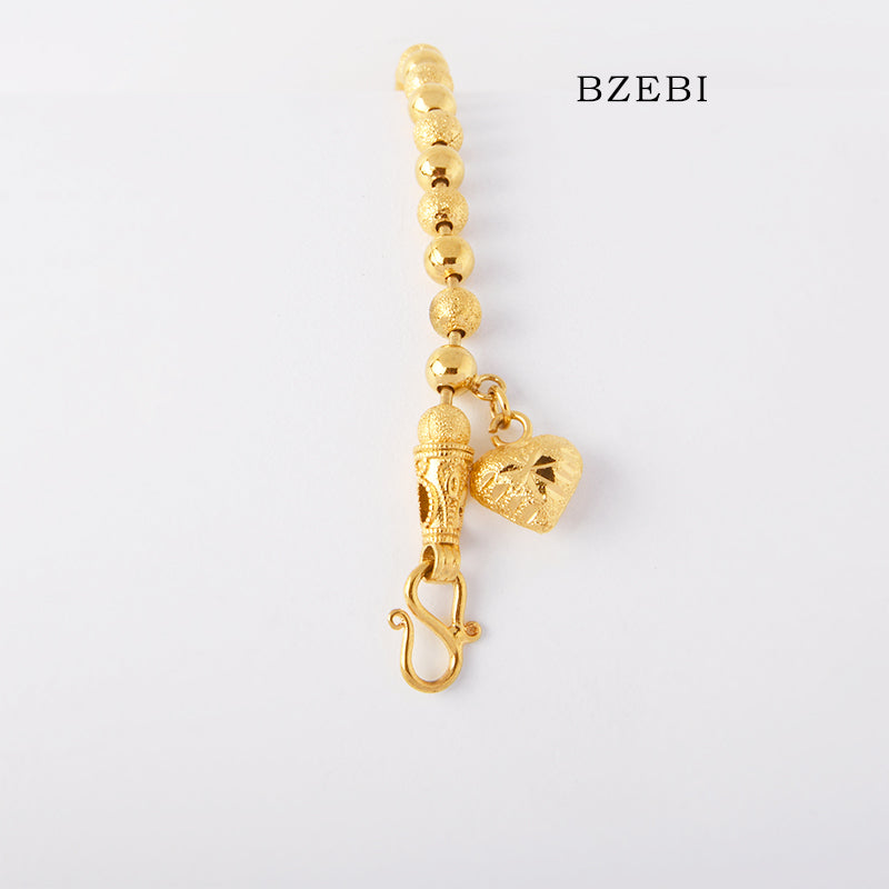 BZEBI 18k Gold Plated Cubic Zirconia women's transfer beads Bracelet for Women with Box