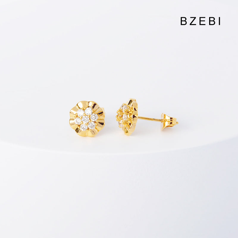 BZEBI 14k round earrings niche design fashion