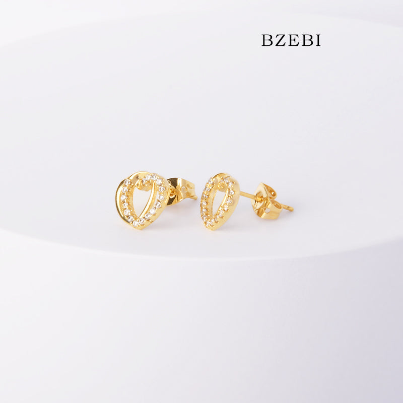 14k simple fashion love earrings