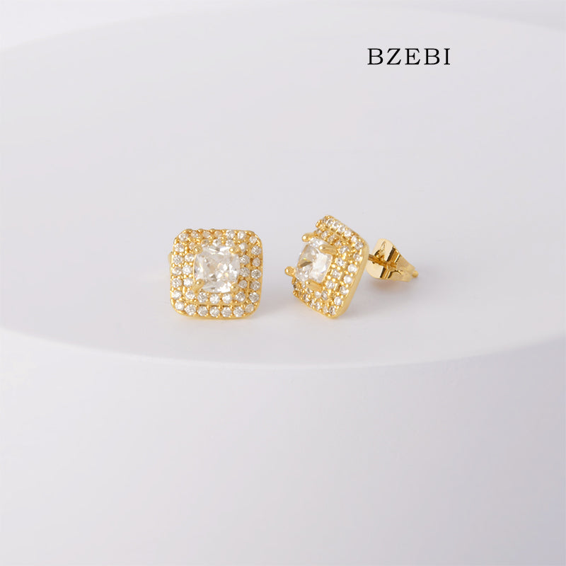 Square Light Luxury Atmosphere 14K Earrings