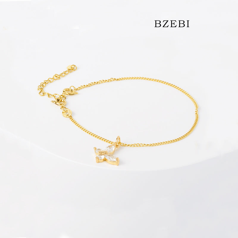 BZEBI 14K light luxury Butterfly Bracelet