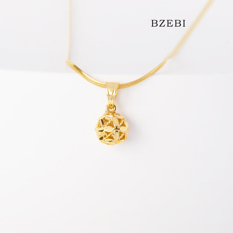 BZEBI 14k Hollow Bell Necklace