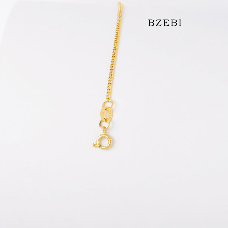 BZEBI Butterfly Pendant 14k Gold Plated Bracelet