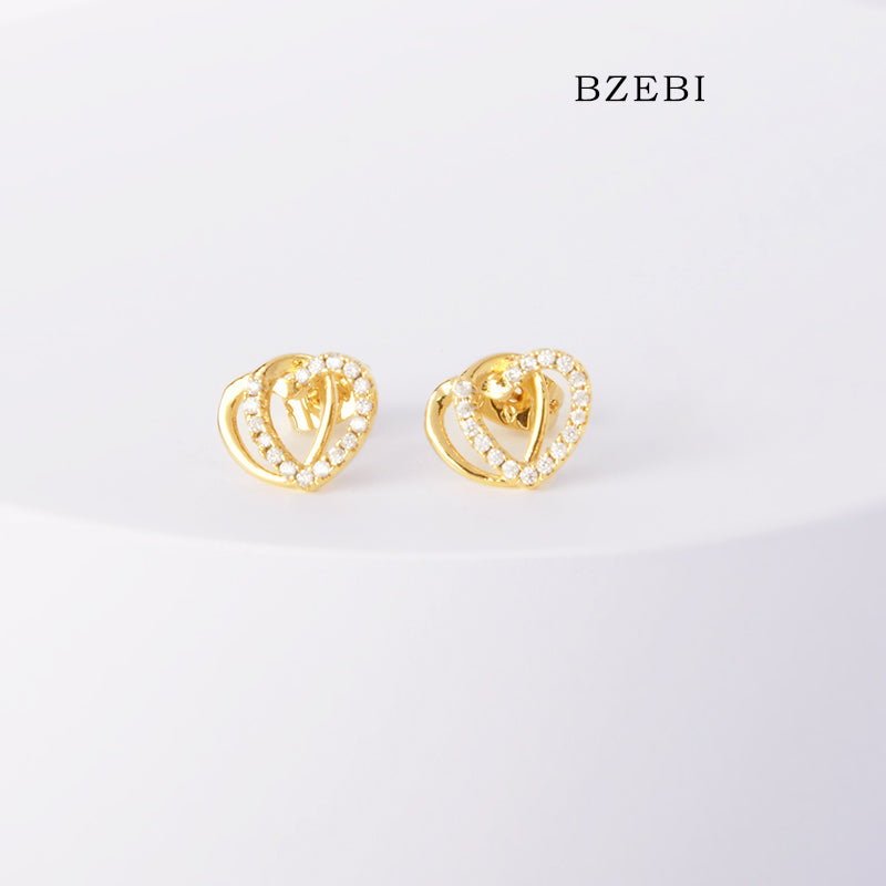 14k simple fashion love earrings