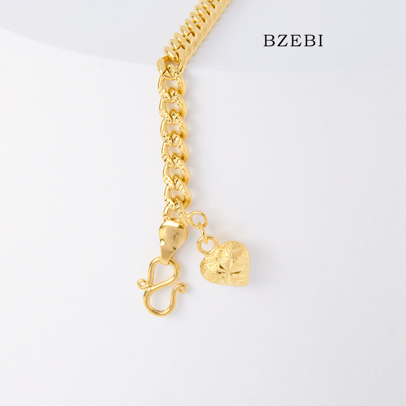 BZEBI 14K atmospheric simple Snake Bone Bracelet