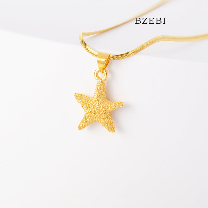 BZEBI 14k starfish necklace fashion girls