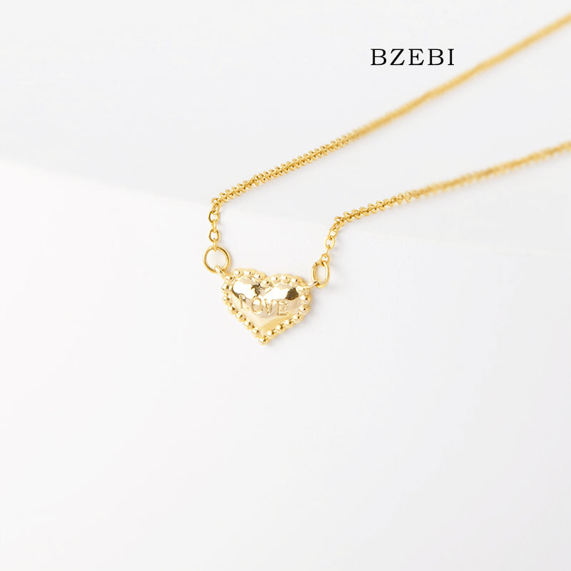 Love you in heart necklace