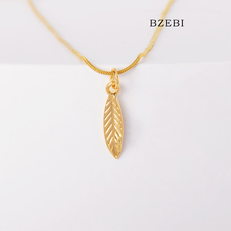 Light luxury simple feather necklace