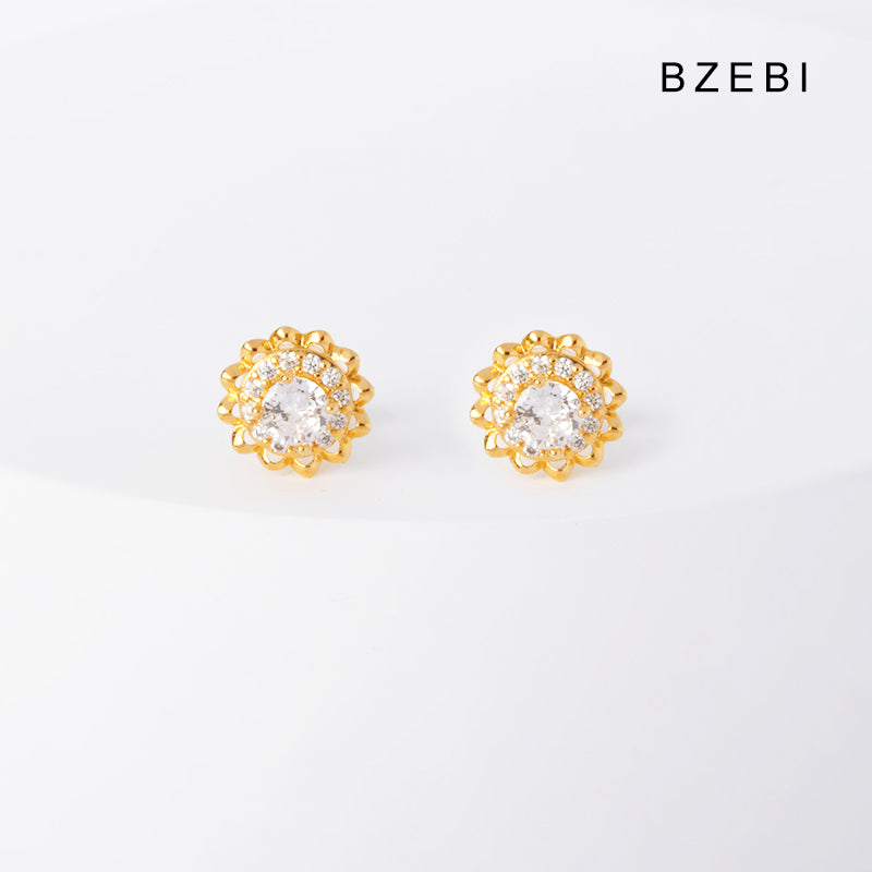 BZEBI 14k fashion flower earrings women