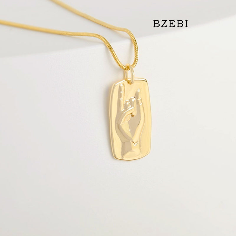 BZEBI Niche square palm necklace