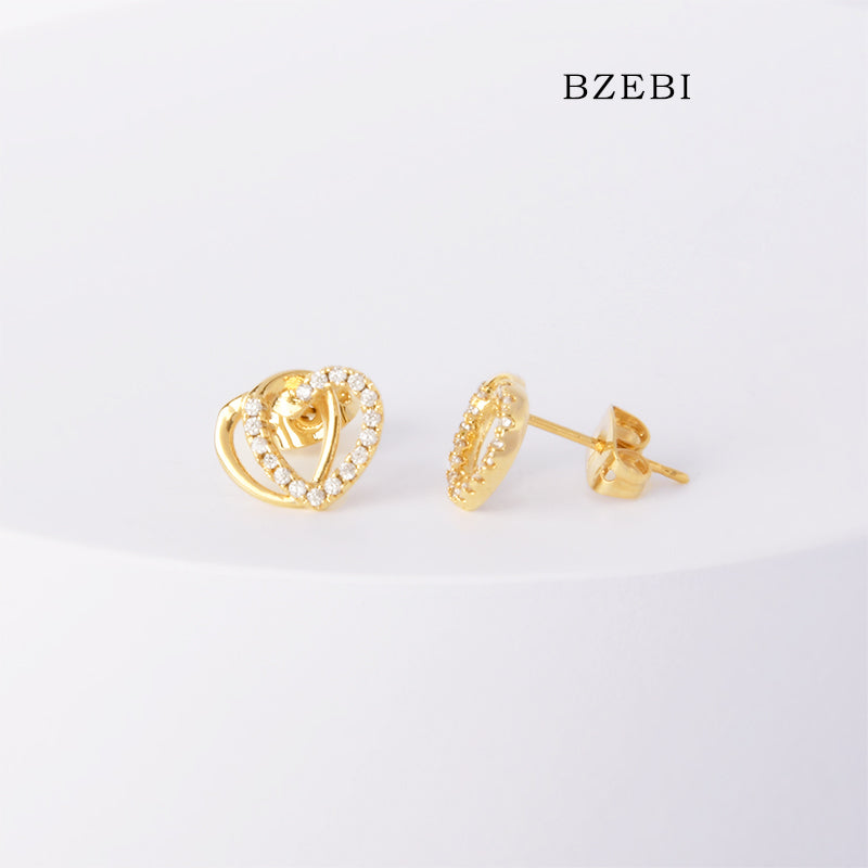 14k simple fashion love earrings