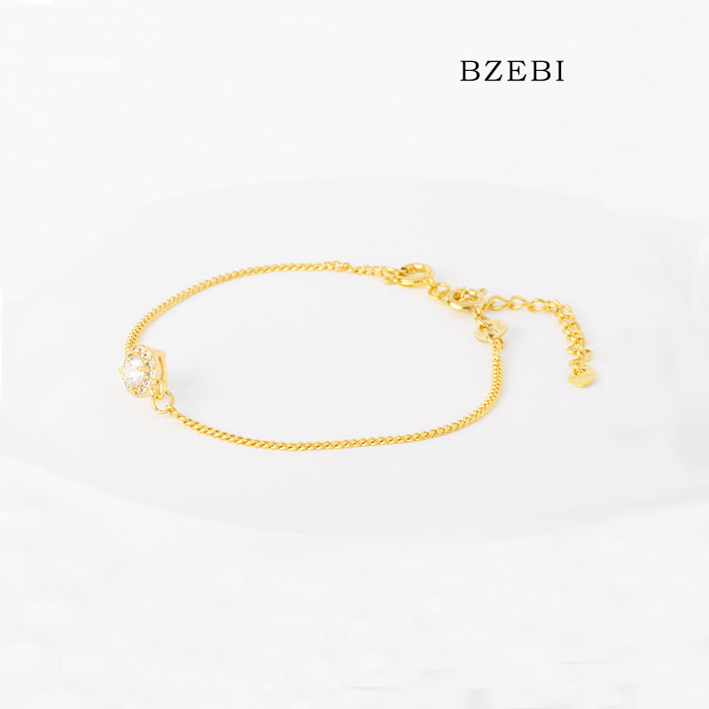 BZEBI 14K round bead bracelet