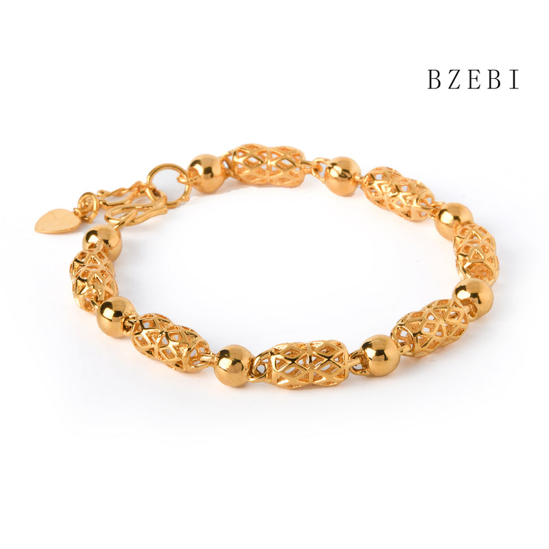 18k Gold Plated Cubic Zirconia Gold stitching  Bracelet for Women with Box