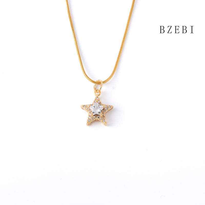 18k Gold Plated Cubic Zirconia The stars Necklace for Women with Box