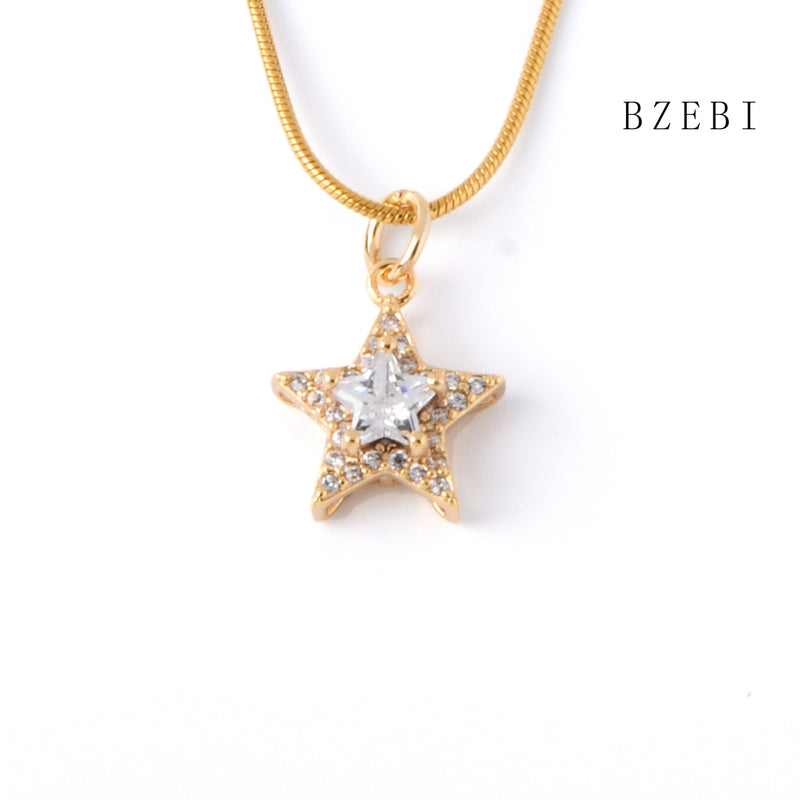 18k Gold Plated Cubic Zirconia The stars Necklace for Women with Box