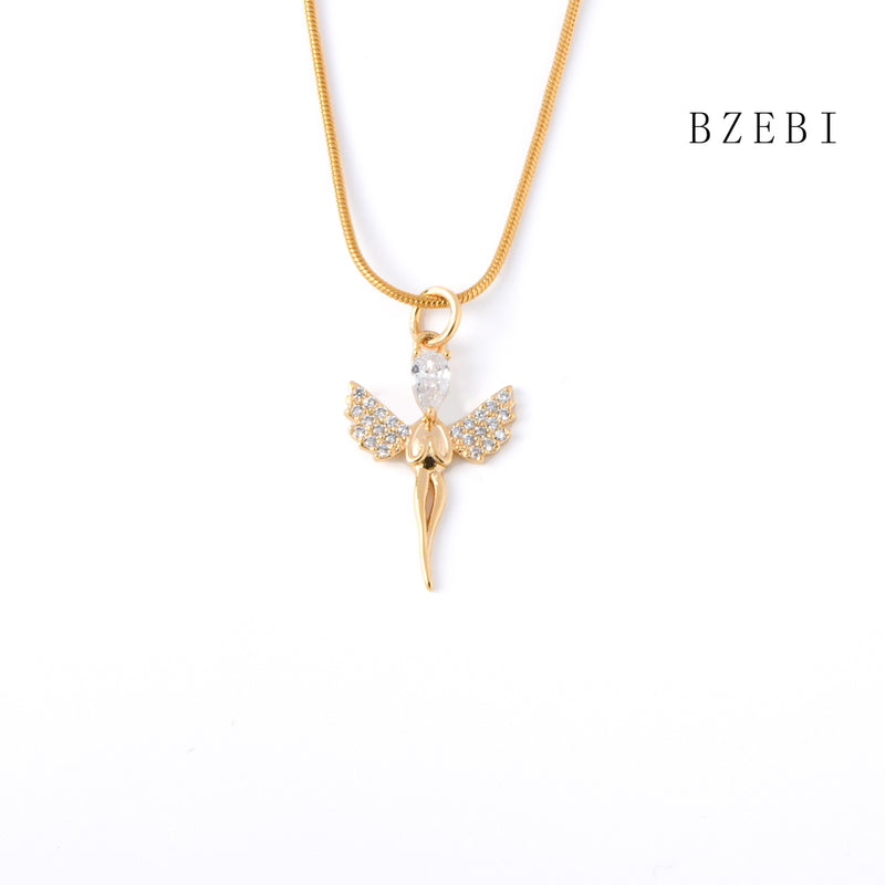 18k Gold Plated Cubic Zirconia The fairy Necklace for Women with Box