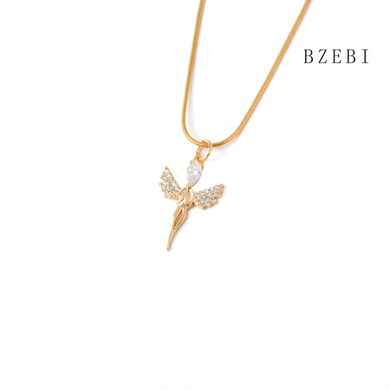 18k Gold Plated Cubic Zirconia The fairy Necklace for Women with Box