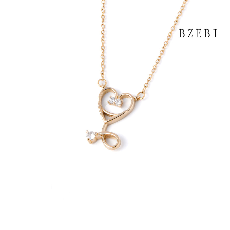 18k Gold Plated Cubic Zirconia Mini stethoscope Necklace for Women with Box