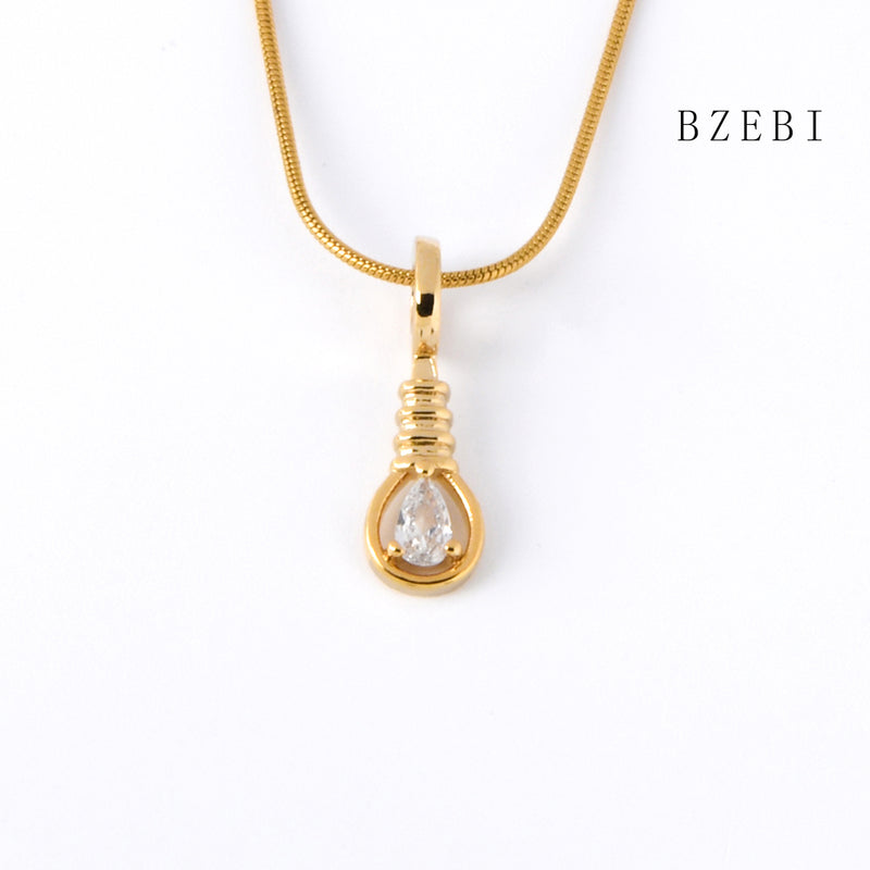 18k Gold Plated Cubic Zirconia Water droplet shaped haoshi Necklace for Women with Box