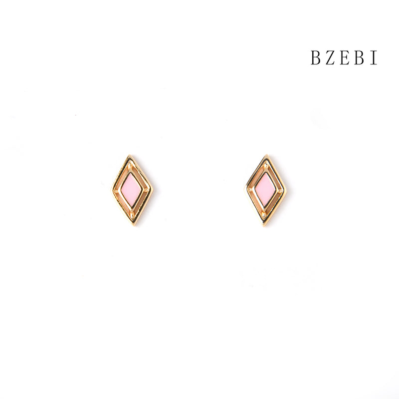 18k Gold Plated Cubic Zirconia The diamond Stud Earrings for Women with Box