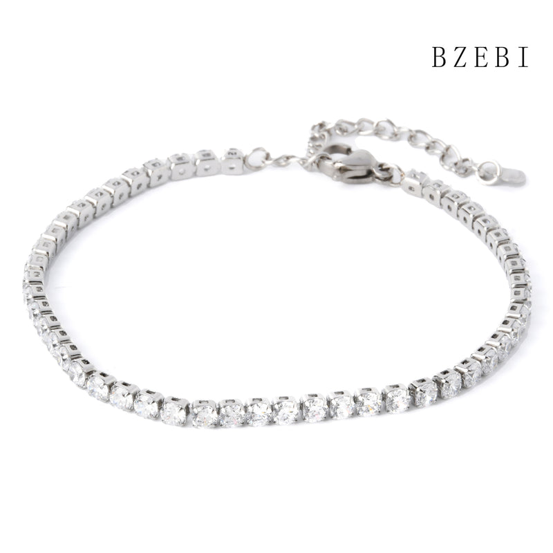 18k Gold Plated Cubic Zirconia Full drill  Bracelet for Women with Box