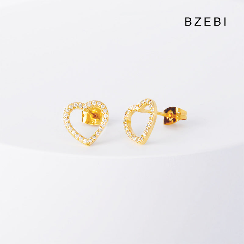 BZEBI14k Simple Love Earrings