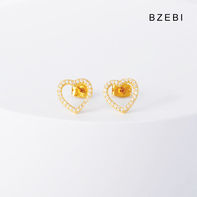 BZEBI14k Simple Love Earrings