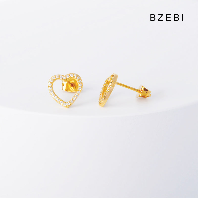 BZEBI14k Simple Love Earrings