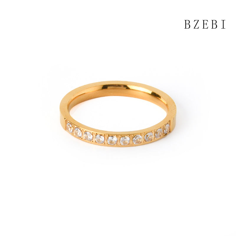 18k Gold Plated Cubic Zirconia Full drill Rings for Women with Box