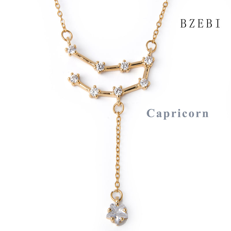 18k Gold Plated Cubic Zirconia The Twelve Signs Necklace for Women with Box