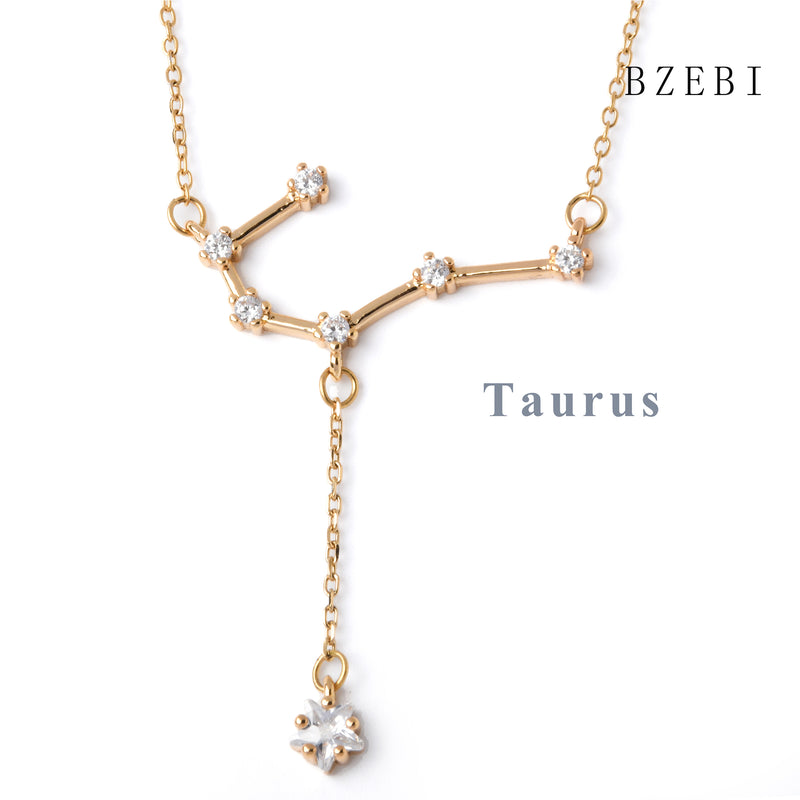 18k Gold Plated Cubic Zirconia The Twelve Signs Necklace for Women with Box