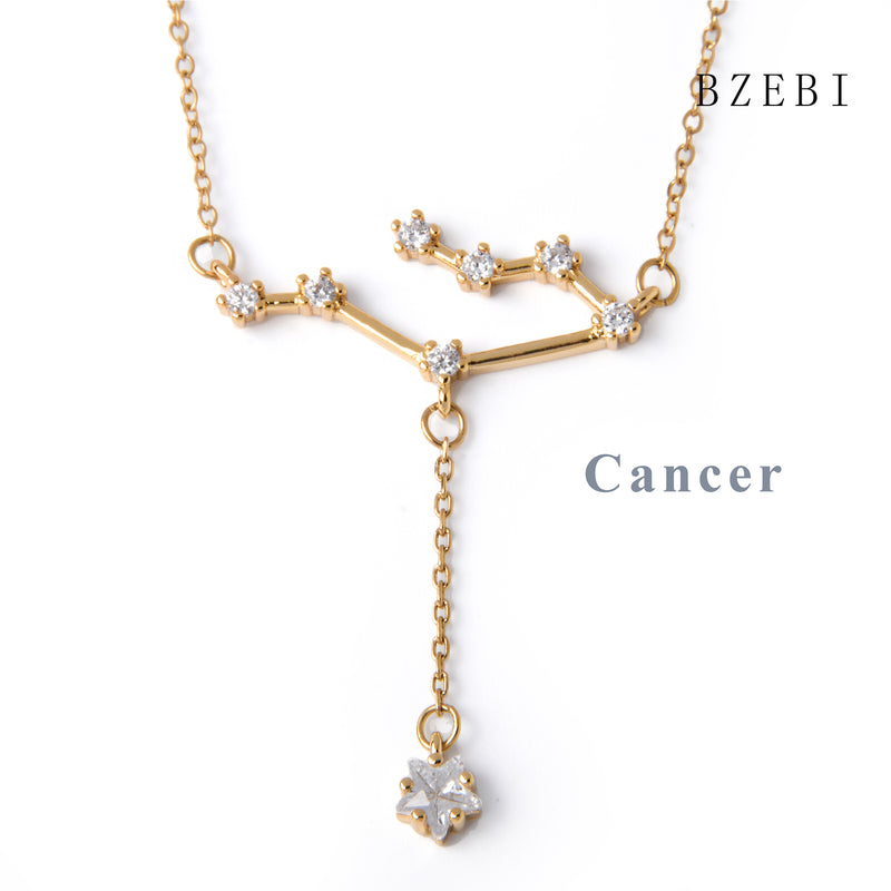 18k Gold Plated Cubic Zirconia The Twelve Signs Necklace for Women with Box