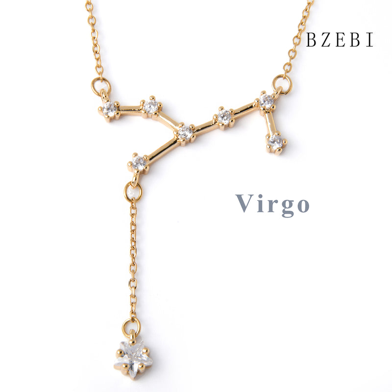 18k Gold Plated Cubic Zirconia The Twelve Signs Necklace for Women with Box