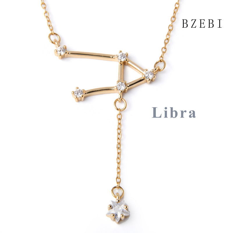 18k Gold Plated Cubic Zirconia The Twelve Signs Necklace for Women with Box