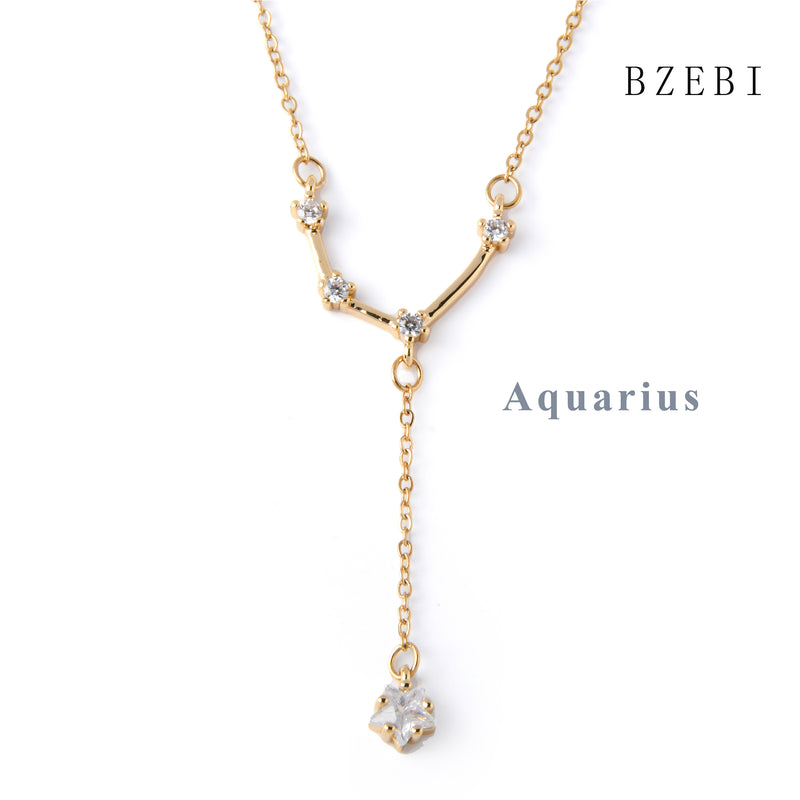 18k Gold Plated Cubic Zirconia The Twelve Signs Necklace for Women with Box