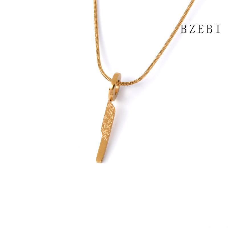 18k Gold Plated Cubic Zirconia A knife Necklace for Women with Box